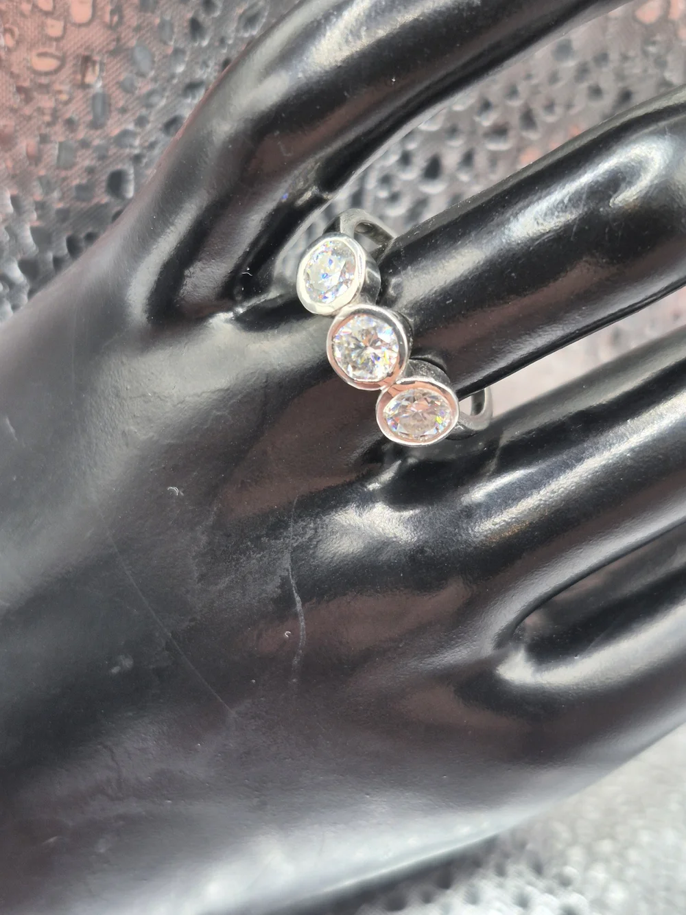 Bezel-Set Triple Stone Moissanite Ring